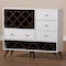 Baxton Studio Savino Mid-Century Modern White and Walnut Finished Wood Wine Cabinet 150-9234 - alternate 5